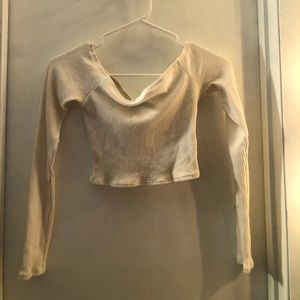 Cropped white long sleeve